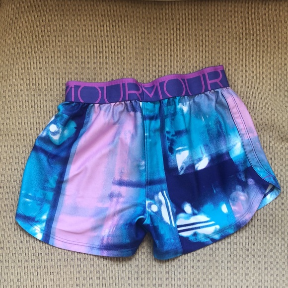 Under Armour girls shorts,multi-color, purple,pink, aqua blue,white; size M - Picture 3 of 4